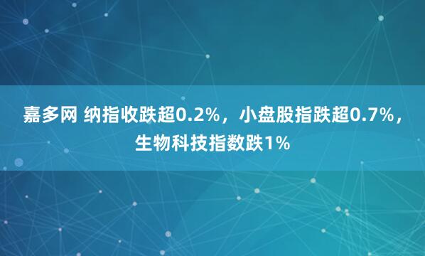 嘉多网 纳指收跌超0.2%，小盘股指跌超0.7%，生物科技指数跌1%